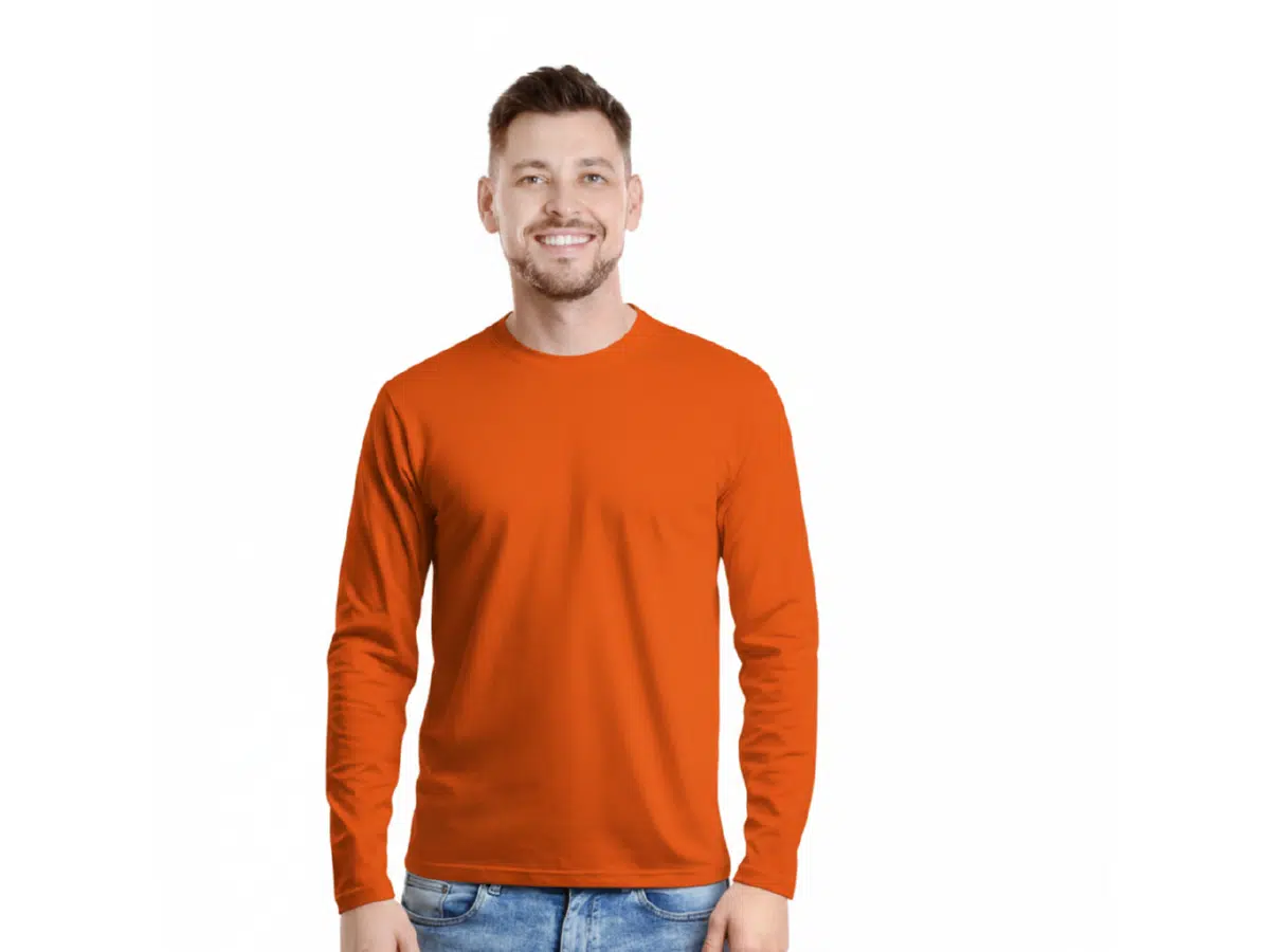 Sıfır Yaka Uzun Kol Tişört Turuncu (EKN9008)