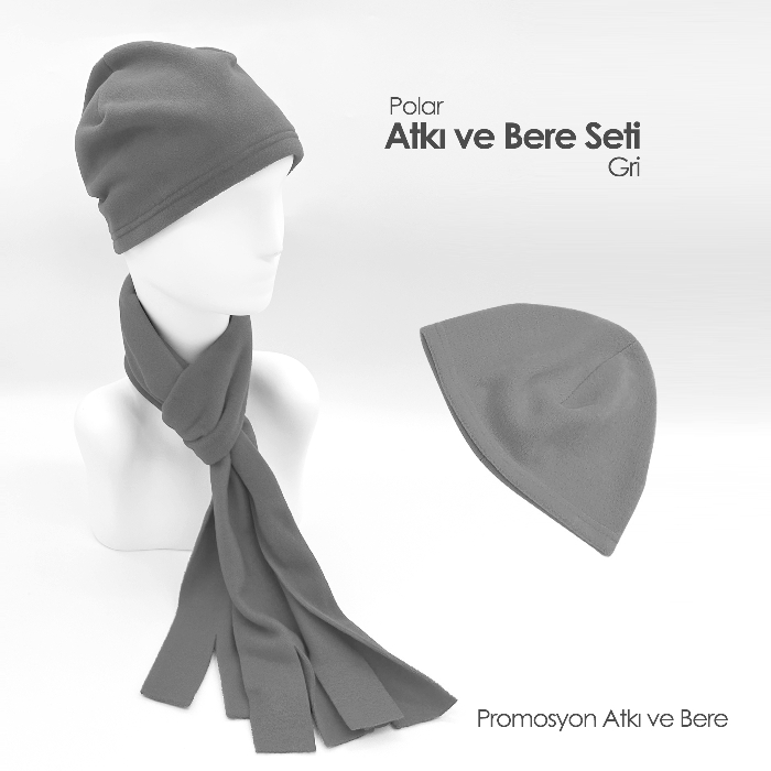 Ekonomik Bere ve Atkı Takımı - Logo Baskılı Promosyon Atkı ve Bere Seti