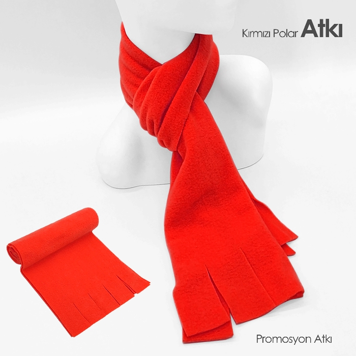 Promosyon Kırmızı Polar Atkı - Dayanıklı ve Uygun Fiyatlı Promosyon Polar Atkı
