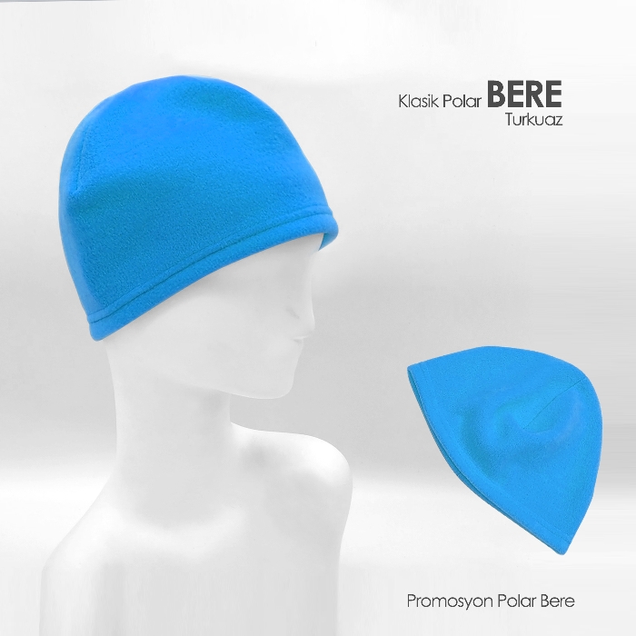Promosyon Turkuaz Bere Polar - Kışın Vazgeçilmezi Klasik Polar Bere