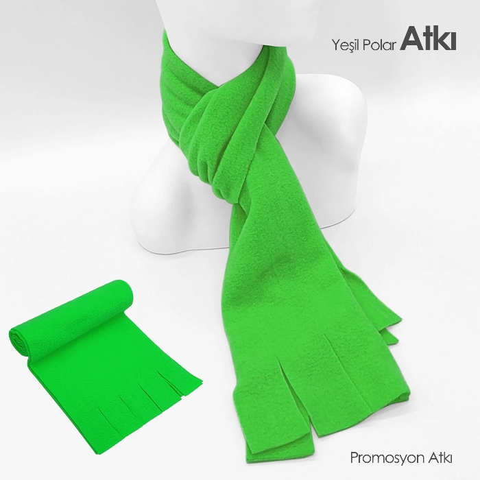 Promosyon Yeşil Polar Atkı - Ekonomik ve Kaliteli Promosyon Polar Atkı